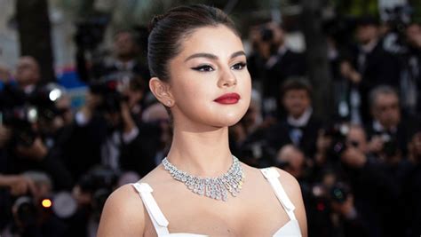 selena gomez wears silver outfit and red lipstick for friend s birthday hollywood life