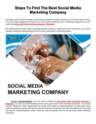 steps  find   social media marketing company  digital gfs