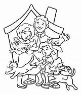 Family Coloring Pages Colouring Printable Kids Families Print House Happy Book Color Prairie Rock Lee General Little Books Members Worksheet sketch template