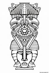 Coloring Pages Aztec Aztecs Popular sketch template