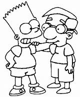Bart Coloring Milhouse Friend Pages Simpsons His Para Drawings Friends Cliparts Colorear Cartoons Clip Do Print Drawing Dibujos Amigos Blowing sketch template