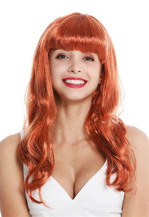 Women S Party Wig Carnival Long Red Fringe Burlesque 50 S