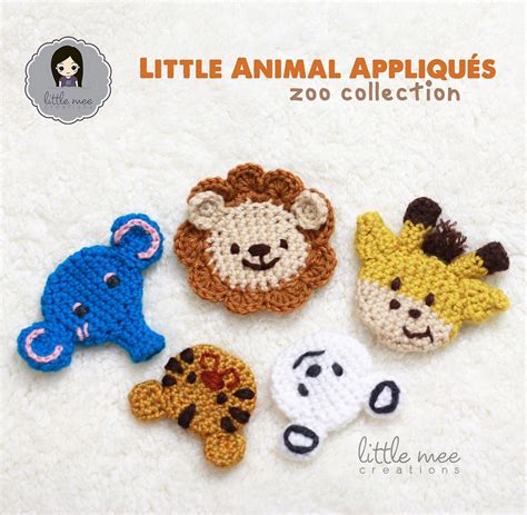 animal appliques zoo pattern  doris yu crochet applique