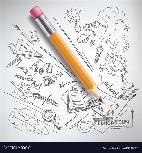 education science concept pencil sketch royalty  vector