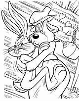 Coloring Bunny Bugs Pages Popular Disney sketch template