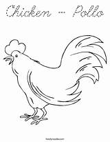 Coloring Chicken Pollo Cursive Favorites Login Add sketch template