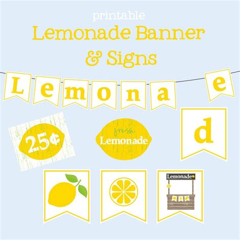 lemonade banner lemonade stand lemon party banner printable etsy