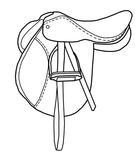 horse  saddle coloring pages sketch coloring page
