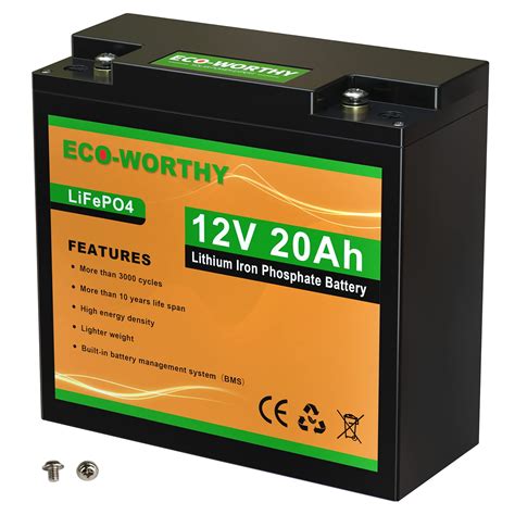 Buy Eco Worthy 12v 20ah Lifepo4 Lithium Iron Phosphate Battery Deep