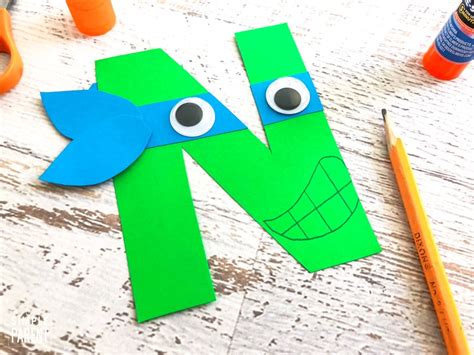 ninja letter  craft template step  step instructions