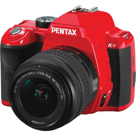 pentax   digital slr camera   mm zoom lens red