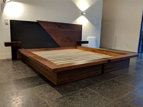 metal bed wooden bed design bed bed frame mattress metal black walnut