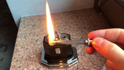 ronson touch tip petrol table lighter  black lacquer youtube