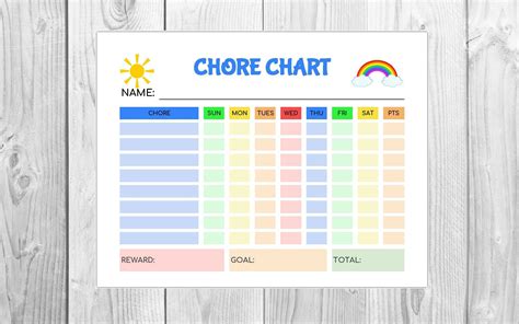 chore list  printable chore chart routine list kids chores