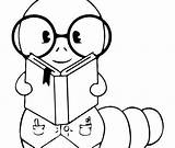 Bookworm Coloring Worm Pages Inch Cartoon Getcolorings Printable Color Getdrawings sketch template