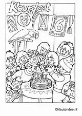 Kleurplaat Verjaardag Birthday Kleuters sketch template