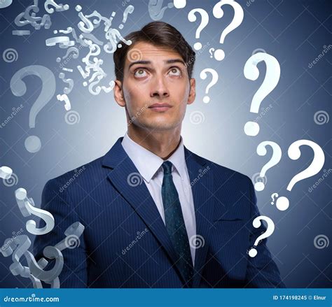 businessman  uncertainty concept   unanswered question stock image image