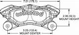 Dynalite Forged Wilwood Caliper Calipers Drawing sketch template
