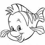 Flounder Ariel Nemo Illustrator Peces Poisson Coloringonly Binged sketch template