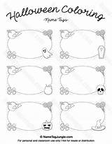 Halloween Name Tags Coloring Printable Tag Template Nametagjungle Place Labels Templates Cards Names Description Craft sketch template