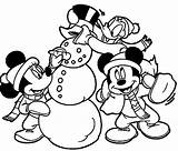 Coloring Winter Pages Printable Disney Kids Snowman Mickey Mouse Sheets Size Print Visit sketch template
