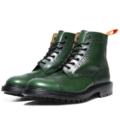 sophisticated green cap toe brogue boot soletopia