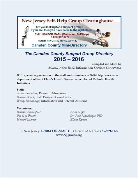 the camden county support group 2015 2016 directory by nj self help