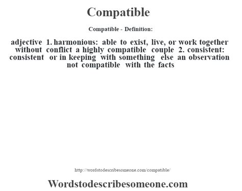compatible definition compatible meaning words  describe