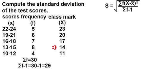 standard deviation formula  frequency distribution table frameimageorg