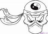 Skull Ninja Drawings Easy Draw Cool Face Skulls Library Clipart sketch template