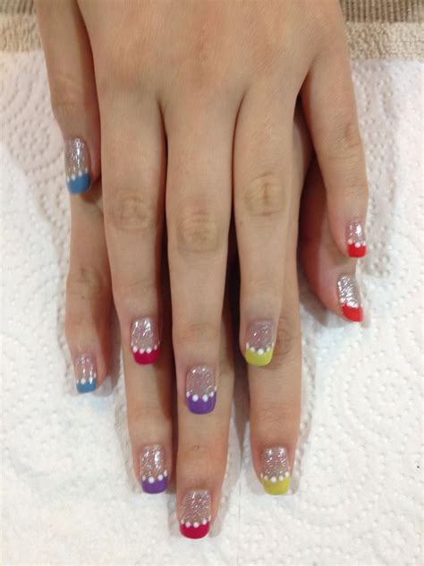 colorful french tip nails nail spa la nails