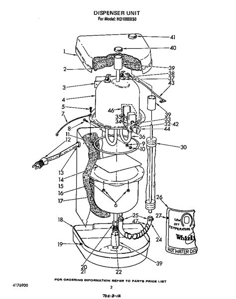 dispenser unit diagram parts list  model hdxs whirlpool parts