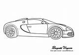 Bugatti Coloring Chiron Pages Veyron Cars Template sketch template