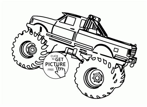 large monster truck  jumping coloring page  kids transportation