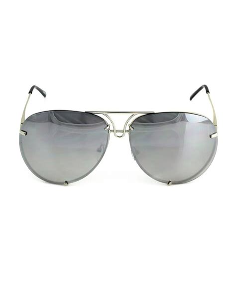 Oversized Aviator Sunglasses Retro Metal Design Frames Sunglasses