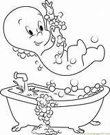 Casper Tomando Ducha Coloringpages101 Bathtime sketch template