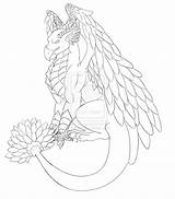 Hippogriff Coloring Pages Baby Magical Griffin Creature Line sketch template