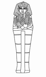 Sarcophagus Egypt Ancient Egyptian Pages King Coloring Tut Body Sketch Template Kids Printable Tutankhamun Colouring Lessons Head Visit Color Make sketch template