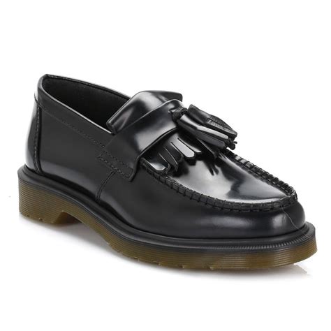 dr martens mens black adrian leather loafers  dress shoes men leather loafers