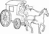 Coloring Pages Horse Drawing Cowboy Colouring Stagecoach Carriage Horses Drives Color Cab Kids Printable Colour Print Drawings Western Clipart Gif sketch template