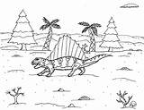 Dimetrodon Ouranosaurus Spinosaurs Coloring Pages Reptiles Sailed Permian Period sketch template