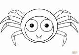 Spider Coloring Cartoon Cute Spiders Pages Printable Template Halloween Trapdoor sketch template
