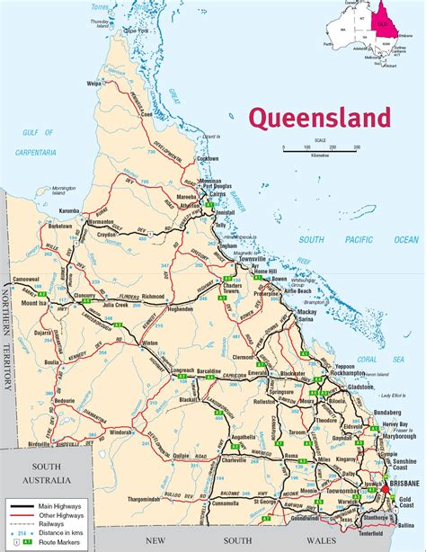 queensland map queensland map  australiaqueensland road map