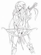 Elf Line Drawing Lineart Coloring Pages Deviantart Elves Adult Color Female Drawings Colouring Printable Colour Board Rose Books Choose sketch template