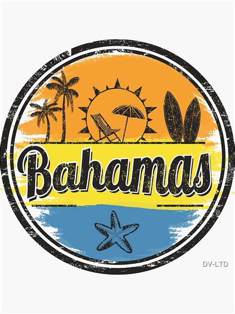 bahamas travel destination stamp sticker  sale  dv  redbubble