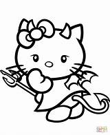 Kitty Hello Coloring Pages Devil Halloween Printable Sheets Colouring Print Color Coloriage Online Supercoloring Drawing Cartoon Categories sketch template