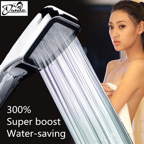 Shower Head 300hole Water Saving Square Abs With Chrome Plated Bathroom