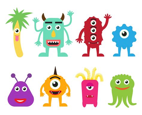 collection  cute cartoon monsters vector illustration  vector