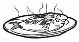 Fish Cooked Clipart sketch template