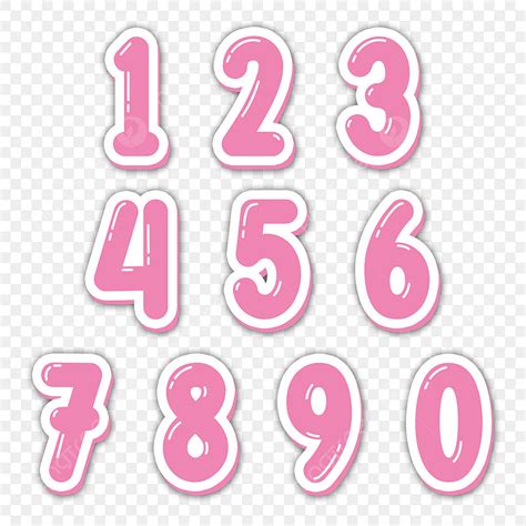 numbers   clipart hd png  pink numbers    set png  psd